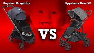 Bugaboo Dragonfly VS Uppababy Cruz V2 Mechanics Comfort Use [upl. by Novar]