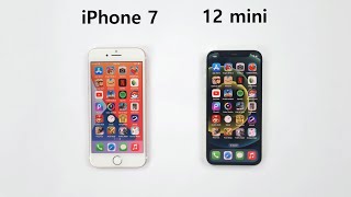 iPhone 7 vs iPhone 12 mini  SPEED TEST [upl. by Nhguavaj715]