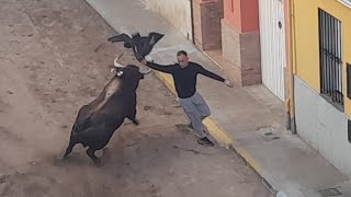 FESTEJOS TAURINOS EN MASSAMAGRELL 2023 PT BOU DEL CENTRO 2 TOROS CRRRILES [upl. by Ynamad316]