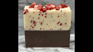 Chocolate Peppermint Bark Cold Process Soap [upl. by Deuno]