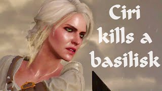 Ciri saves the Baron from a Basilisk  The Witcher 3 Wild Hunt [upl. by Bannerman]