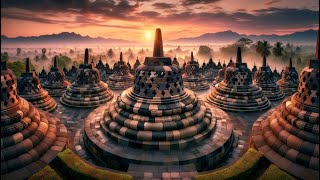 Sunrise at Borobudur Witnessing Javas Ancient Wonder Come Alive [upl. by Nysa395]