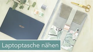 Passgenaue Laptoptasche nähen  Mega Verlosung [upl. by Dyann]