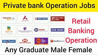 Private Bank Operations Job Vacancy  How to get Job in Banking Operation  Private Bank Jobs [upl. by Den]