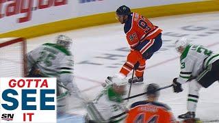 GOTTA SEE IT McDavid Goes Through The Legs TopShelf For 40th Of Season [upl. by Lennahs]