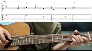 Edelweiss The Sound Of Music  Easy Beginner Guitar Tab With Playthrough Tutorial Lesson [upl. by Audette]