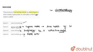 The process of extracting metals by electrolysis of their oxides hydroxides [upl. by Llydnek]