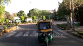 Driving view from Tuk tuk or auto from India Gate to Agrasen ki Baoli [upl. by Nueoras]