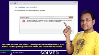 Windows detected that EFI system partition was formatted as NTFS Format system partition as FAT32 [upl. by Dichy]