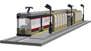 LEGO Train  Station de tramway  Tram station  MOC [upl. by Attenwad]