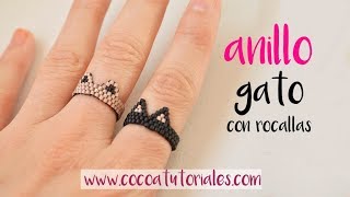 Cómo hacer un anillo de gato con rocalla miyuki o toho Punto ladrillo 🐱🐱sorteo cerrado 93 [upl. by Lotus]