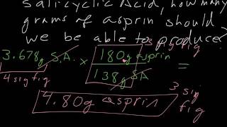 Aspirin Percent Yield Math [upl. by Halette851]