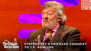 Stephen Fry’s Awkward Comment to JK Rowling 😬 The Graham Norton Show  Fridays 11 pm  BBC America [upl. by Retsevlys]