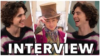 Timothée Chalamet Cracks Up During Hilarious WONKA Interview [upl. by Savitt83]