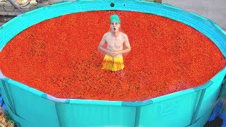 HOT CHEETOS POOL CHALLENGE [upl. by Ydnab]