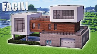 ✅Cómo hacer una casa MODERNA en Minecraft🏡 FÁCIL Y RÁPIDO 5 [upl. by Teague]