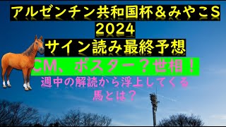 アルゼンチン共和国杯＆みやこS2024サイン読み最終予想CM、ポスター？世相！週中の解読から浮上してくる馬とは？ [upl. by Latsyek]