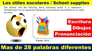 ÚTILES ESCOLARES en INGLES y pronunciación 🤓🇺🇸  School supplies [upl. by Amarillas]