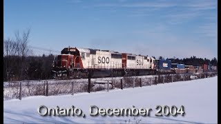 December 2004  CP Galt Sub with SOO Power and Holiday Train  CN Halton Dundas and Oakville Subs [upl. by Robert]