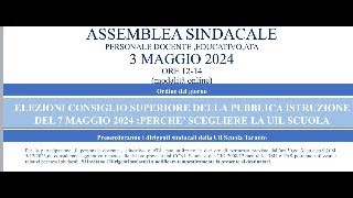 Assemblea sindacale UIL Scuola 3 Maggio 2024 [upl. by Faxan]