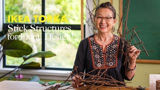 Ikea TORKA Stick Structures for Floral Design [upl. by Enerual]