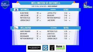 KFC Southern Cricket Association  KFC SCA 3rd Grade  Elimination Final  Wellington v Bothwell [upl. by Bonns]