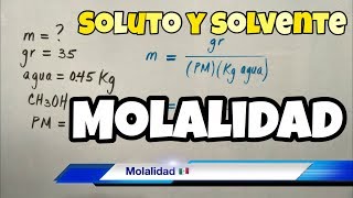 Molalidad y Molaridad Química ejercicios [upl. by Zampardi]