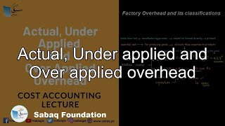 Actual Under applied and Over applied overhead Accounting Lecture  Sabaqpk [upl. by Lombardo672]