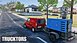 Mobil Minivan Merah Gandeng Genset Listrik Untuk Proyek  TRUCK SIMULATOR  4K 60FPS  PS5 [upl. by Ahsitak957]