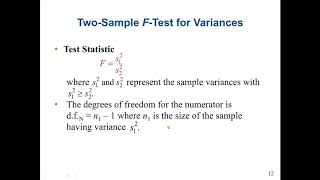 Perform twosample Ftest to compare two variances FDistribution Comparing 2 Variance  Statistics [upl. by Leeann]