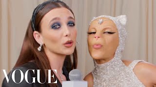 Doja Cat Meows All Over the Red Carpet  Met Gala 2023 With Emma Chamberlain  Vogue [upl. by Enyawad]