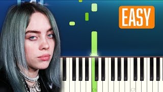 Billie Eilish  listen before i go 100 EASY PIANO TUTORIAL [upl. by Bianca]