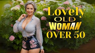 Natural Older Women Over 50  Older women In Leather  Attractive Fashion Tips 42 [upl. by Einahc918]