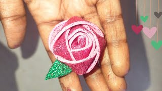 glitter foam sheet తో very easy rose తెలుగులోdiysewingtelugu [upl. by Hauck]