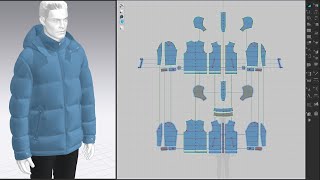 Drafting Puffer Jacket Marvelous Designer Clo [upl. by Kenelm]