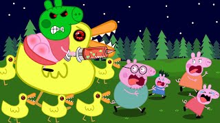 Mummy Pig Becomes Superhero to Save Peppa From Alien Zombies  Peppa Pig Funny Animation [upl. by Aneral]