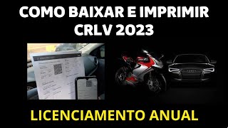 Como Baixar e Imprimir o CRLV 2023 Documento do Veiculo [upl. by Odlabso]