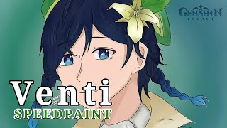 VENTI  Genshin Impact  SpeedPaint  PiEdit [upl. by Niai192]