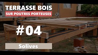 04 Solives de la terrasse en bois sur poutresporteuses et pilotis autour dune piscine [upl. by Ahsap]