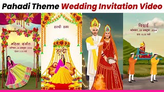 Pahadi Theme Wedding Invitation Video  latest Wedding Invitation pahadiweddinginvitationvideo [upl. by Arahsat10]