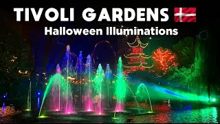 4K THE TIVOLI GARDENS LAKE ILLUMINATIONS  HALLOWEEN 2023  COPENHAGEN DENMARK [upl. by Ecad642]