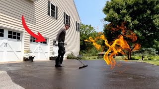 Sealcoating on an Extremely Hot Day  Driveway Sealcoating [upl. by Schwerin]