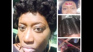 How to Roller Set Short Natural Hair The Fro  2016 [upl. by Iturhs]