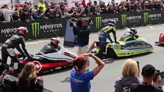 ISLE OF MAN TT RACES 2024 SIDECAR RACES  STARTLINE TENSION FROM THE CROWES ELLIS amp CLEMENT ETC [upl. by Yehudit593]