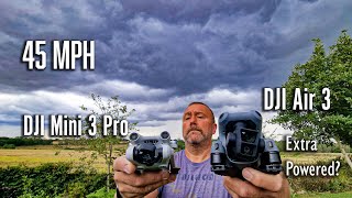 DJI Mini 3 Pro amp DJI Air 3 in 45 mph Winds  Actual Speed vs Specd Speed [upl. by Anpas955]