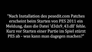 PES 2011 Problem d3dx943dll fehlt  LÖSUNG [upl. by Atineb]