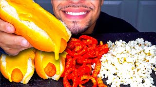 ASMR EATING CHEESE HOT DOGS HOT CHEETOS ONION RINGS POPCORN MUKBANG JERRY NO TALKING [upl. by Eninahs401]