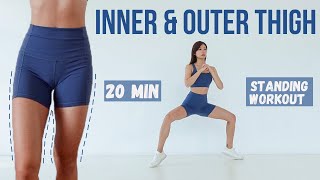 20 min Burn Inner amp Outer Thighs Standing Workout No Jumping Exercises  Emi [upl. by Ertha133]