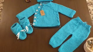 How to Knit Pajama  How to knit Baby Pants with Tassel 1 to 12 months with written Instructions [upl. by Wauters595]