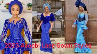 2023 Asoebi Lace Gown Styles 60 Latest Stylish Lace and Ankara Styles [upl. by Nager]